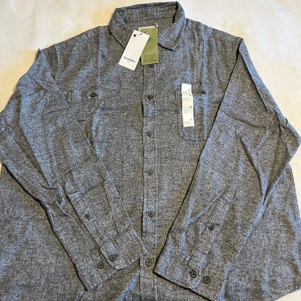 Goodfellow & Co CXL Gray Long-Sleeve Casual Button-Down Shirt NWT